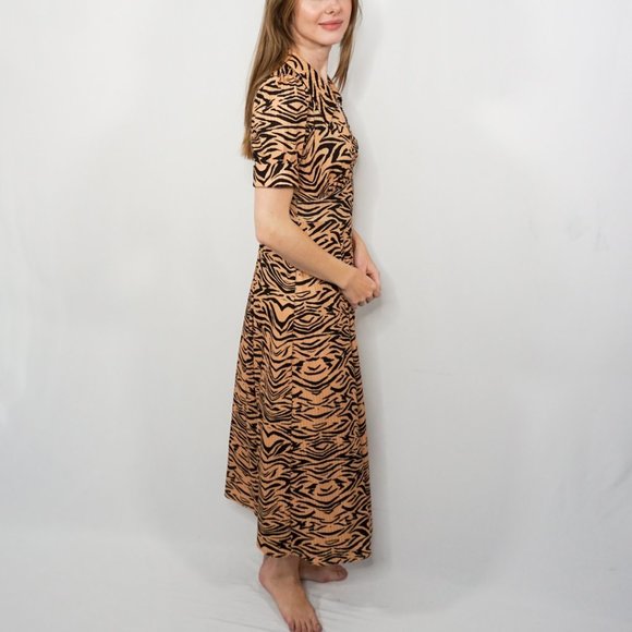 ASOS Tiger Print Short-Sleeve Maxi Dress NWT - Picture 3 of 6